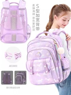 Like New Ergonomic Unicorn School Backpack | Spine Support | Grades 1–4 | Violet Purple