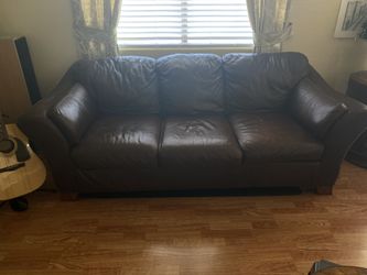Leather Couches and side tables