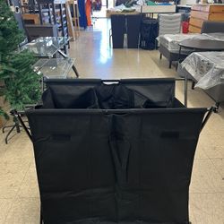 SONGMICS Laundry Hamper 35.7 Gal Sorter 3 Sections Collapsible X-Frame - Black