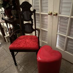 Lovely Red Velvet Arm Chair