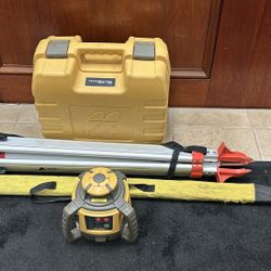 topcon RL-H5A laser level w/ case sticks and tripod