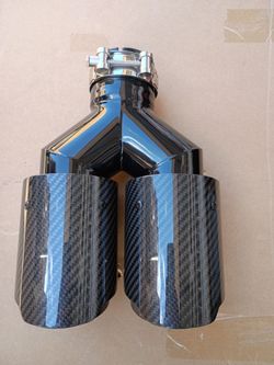 Dual carbon fiber tail pipe 2.5 inch inlet