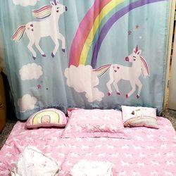Pottery Barn Kids Unicorn Bedding & Shower Curtain 
