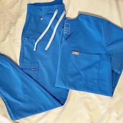 Figs Scrubs Set In Capri Blue - S
