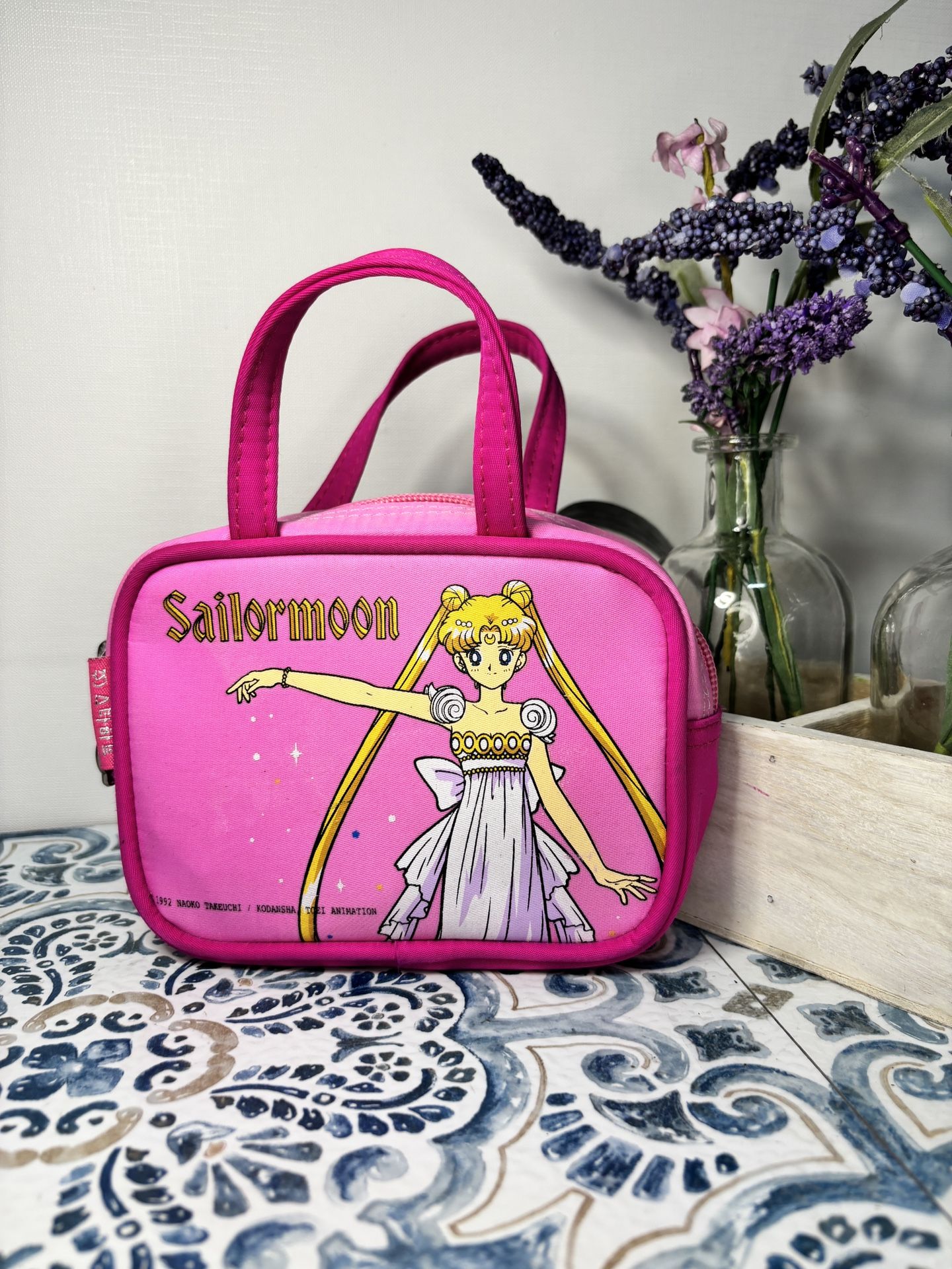 Rare Licensed vintage 1992 SAILORMOON Usagi Serena pink mini nylon coin purse
