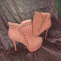 Coral Studded Ankle Boots