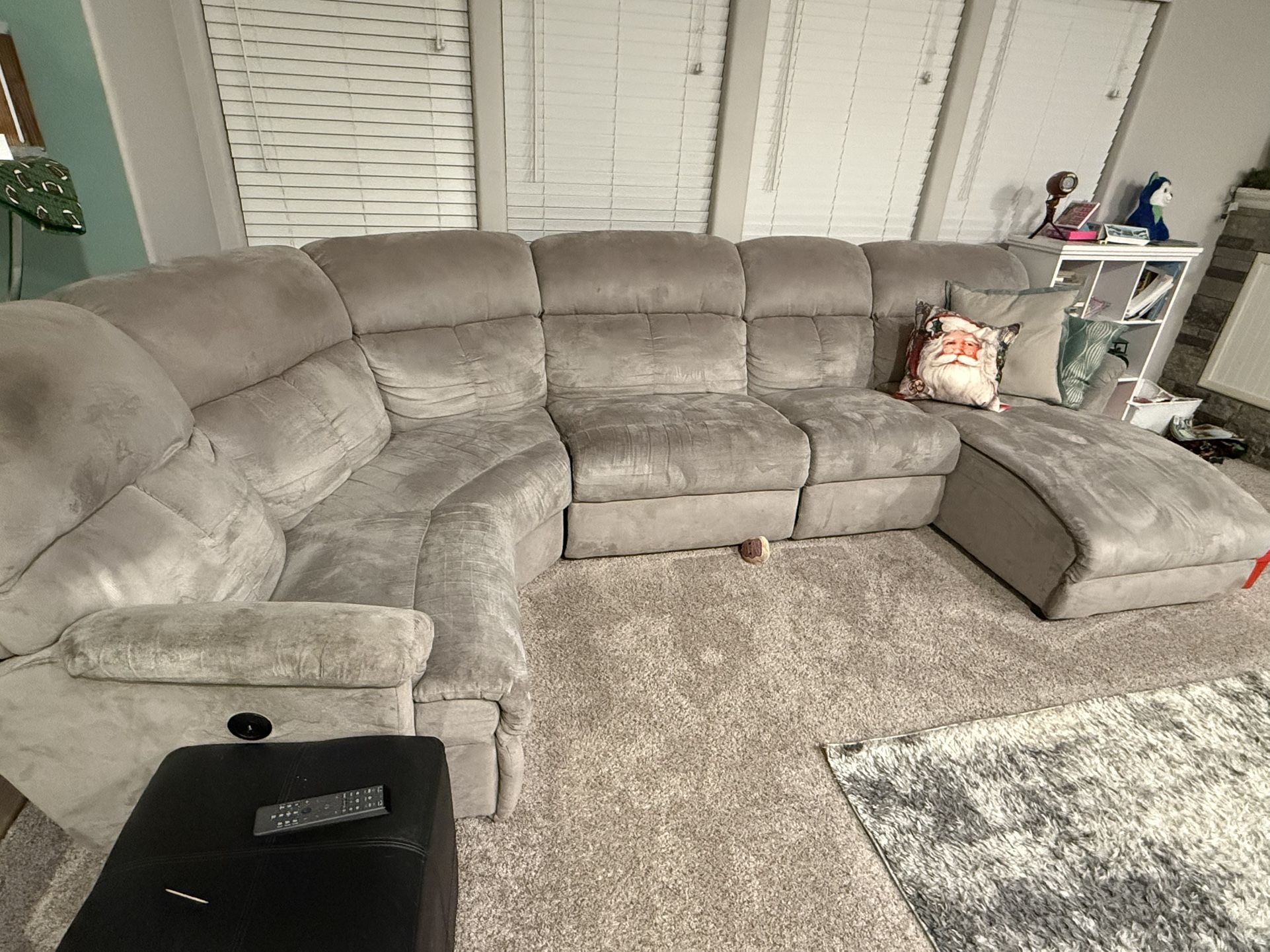 Stanton Power reclining sectional couch Grey 
