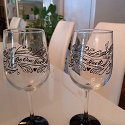 Disney  Be My Guest Wine Glasses 