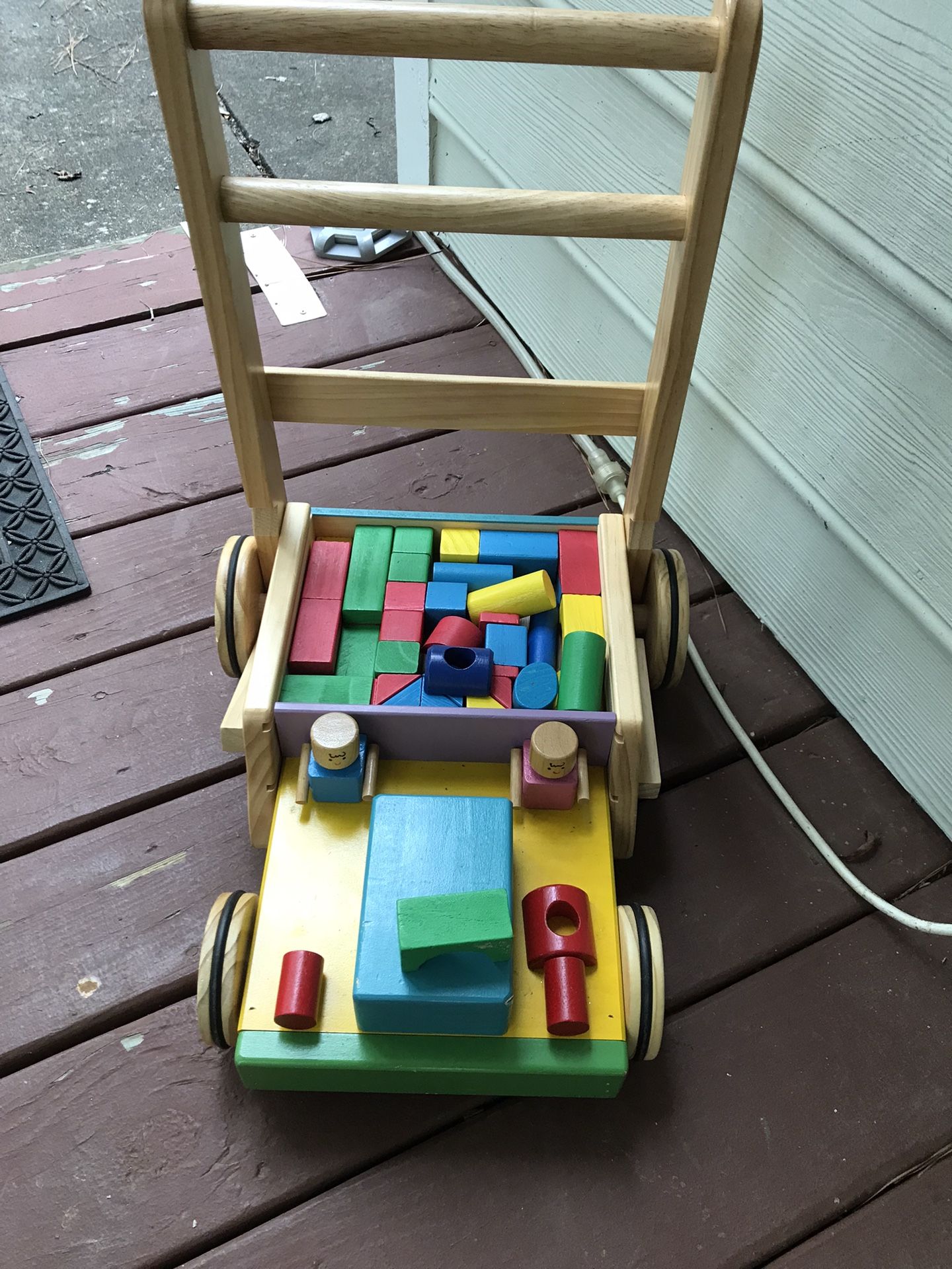 Toddler Push Toy With Blocks
