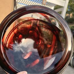Antique Red Glass Kosta Boda Centerpiece Bowl