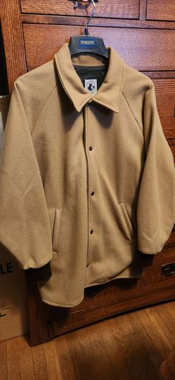 Greenspan's Tan Wool Clicker Car Coat Size L