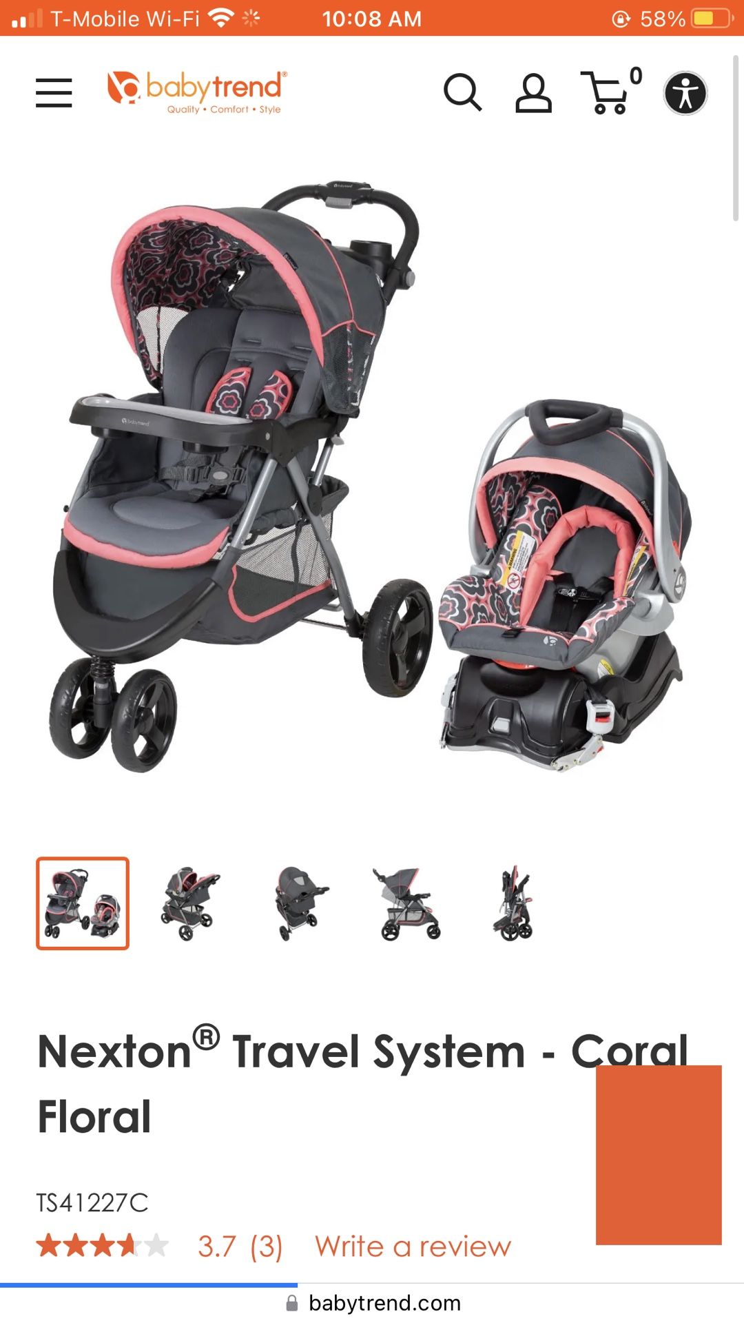 Baby Tend Pink Stroller
