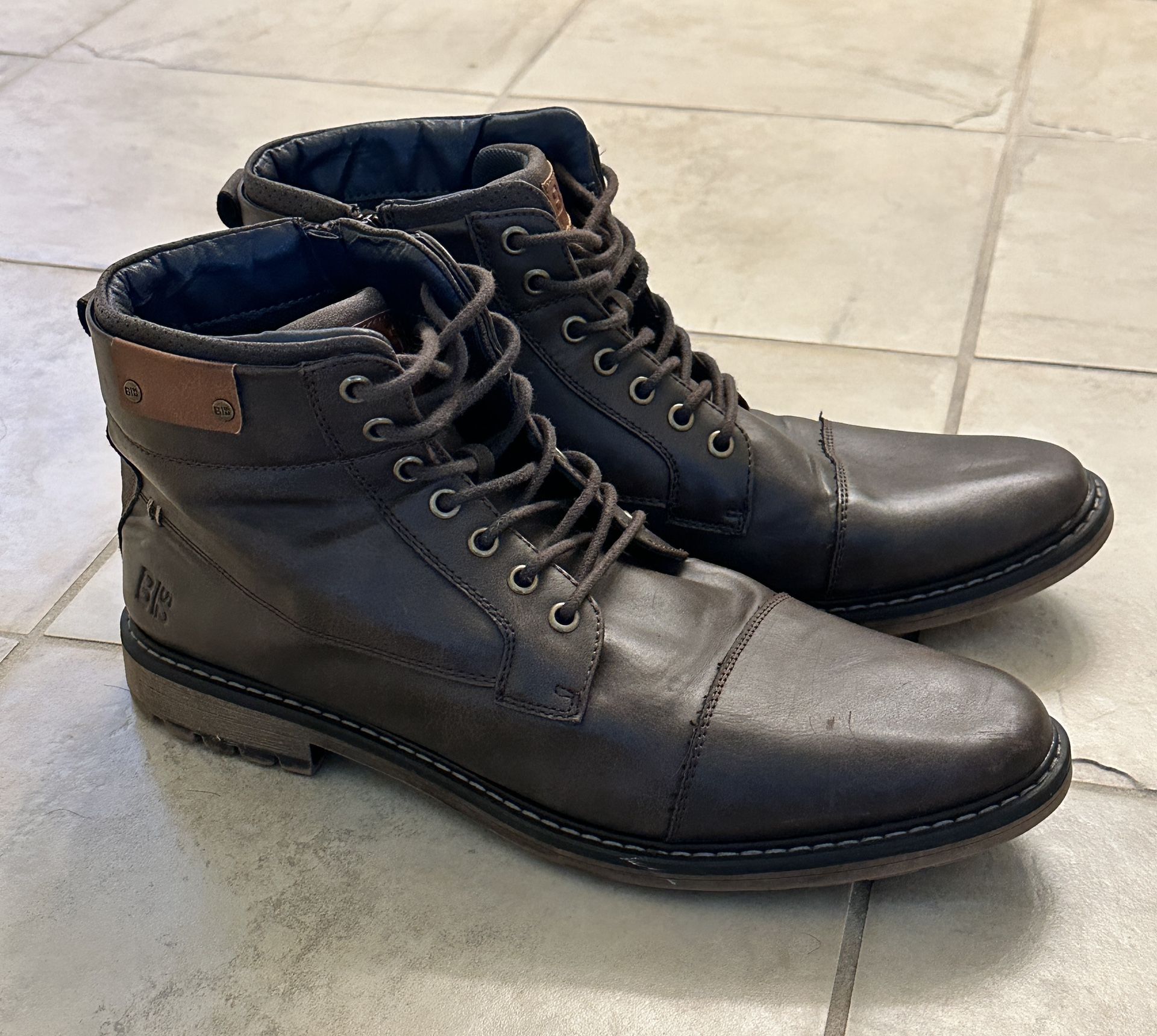 BULLBOXER B-52 Dark Brown Men’s Size 11 Boots Side Zip Up & Lace Up Chukka