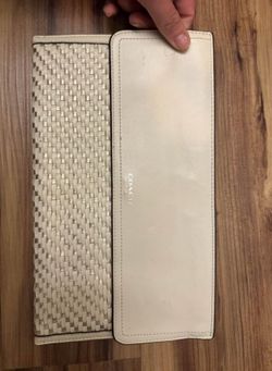 Coach white and gold clutch purse