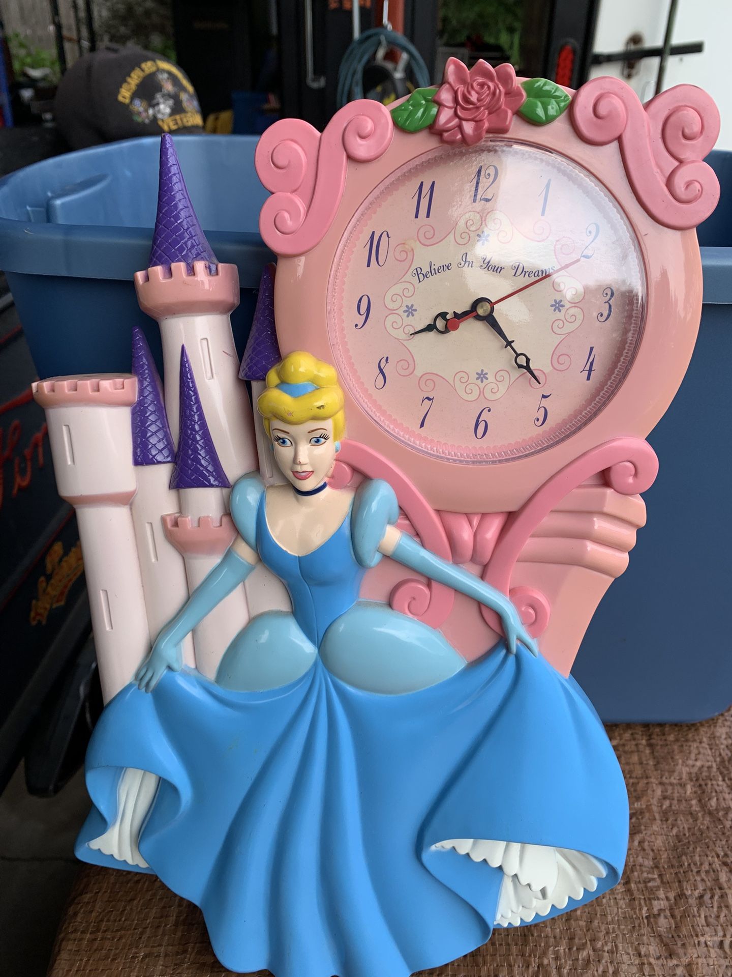 Vintage Plastic Disney Cinderella wall clock