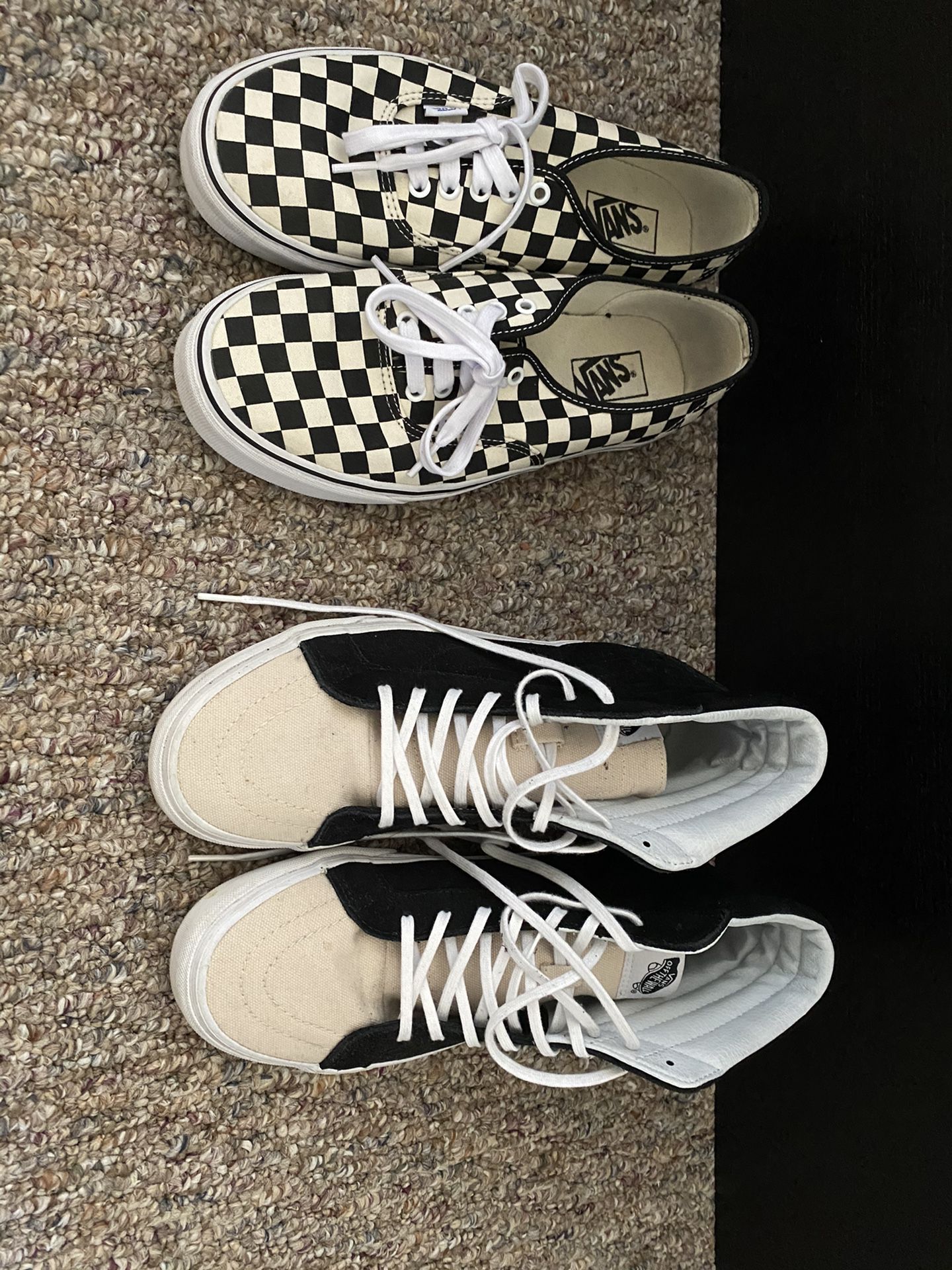 two pairs vans size 10