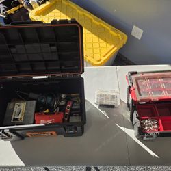 Various Hand Tools And Tool Boxes