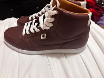 New DC brown leather hi tops