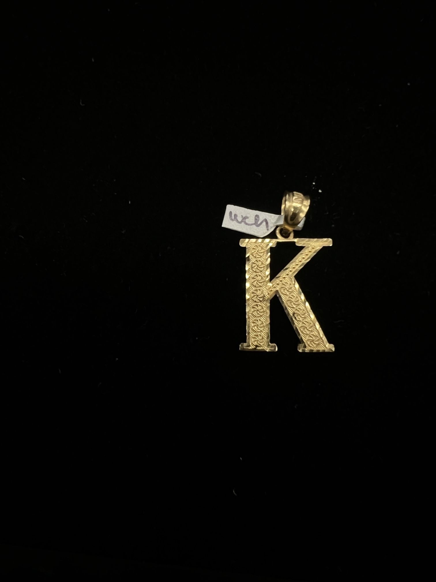$125 Yellow Gold Letter K Charm