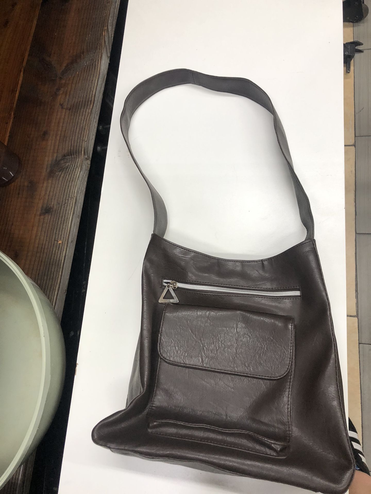 Dark Brown Bag W/ Silver Charm