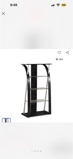 Modern Black and Silver 4-Tier Shelf Unit