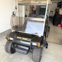 Custom Matte Black 4 Seater Golf Cart - Custom Wheels - Needs Batteries