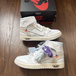 Off-White Nike Air Jordan 1 Retro OG High Alaska Virgil Abloh AA3834-10 Size 10