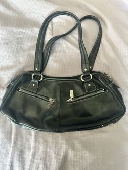 Perlina Vintage Y2K Double Zip Baguette Shoulder Bag