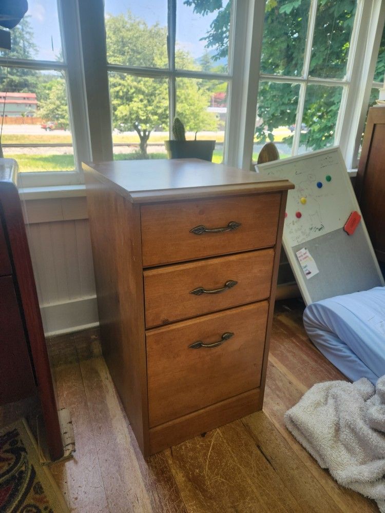 Solid Wood Filing Cabinet