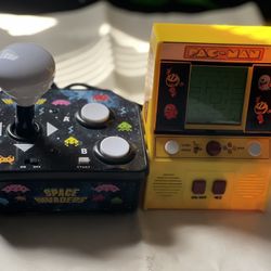 Pac-Man Mini Arcade Game 6" Handheld & Space Invader Plug And Play