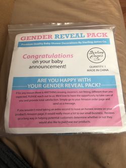 Baby shower gender reveal decoration set