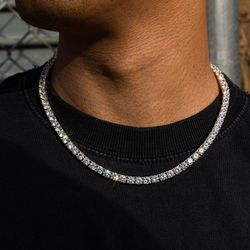 5mm Moissanite Diamond Tennis Chain 22inch By 🔥icemob