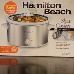 Hamilton Beach Slow Cooker 4 Qt Capacity.