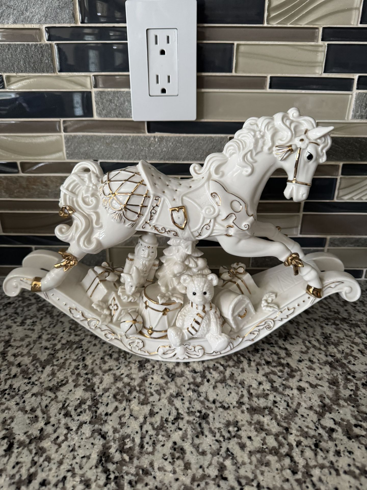 Porcelain Holiday Rocking Horse