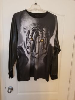 Long sleeve shirt w/Leather sleeves