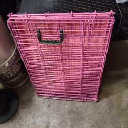 Pink Dog Crate  17x20x24 Medium Size.  