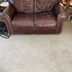 Leather Loveseat Couch 