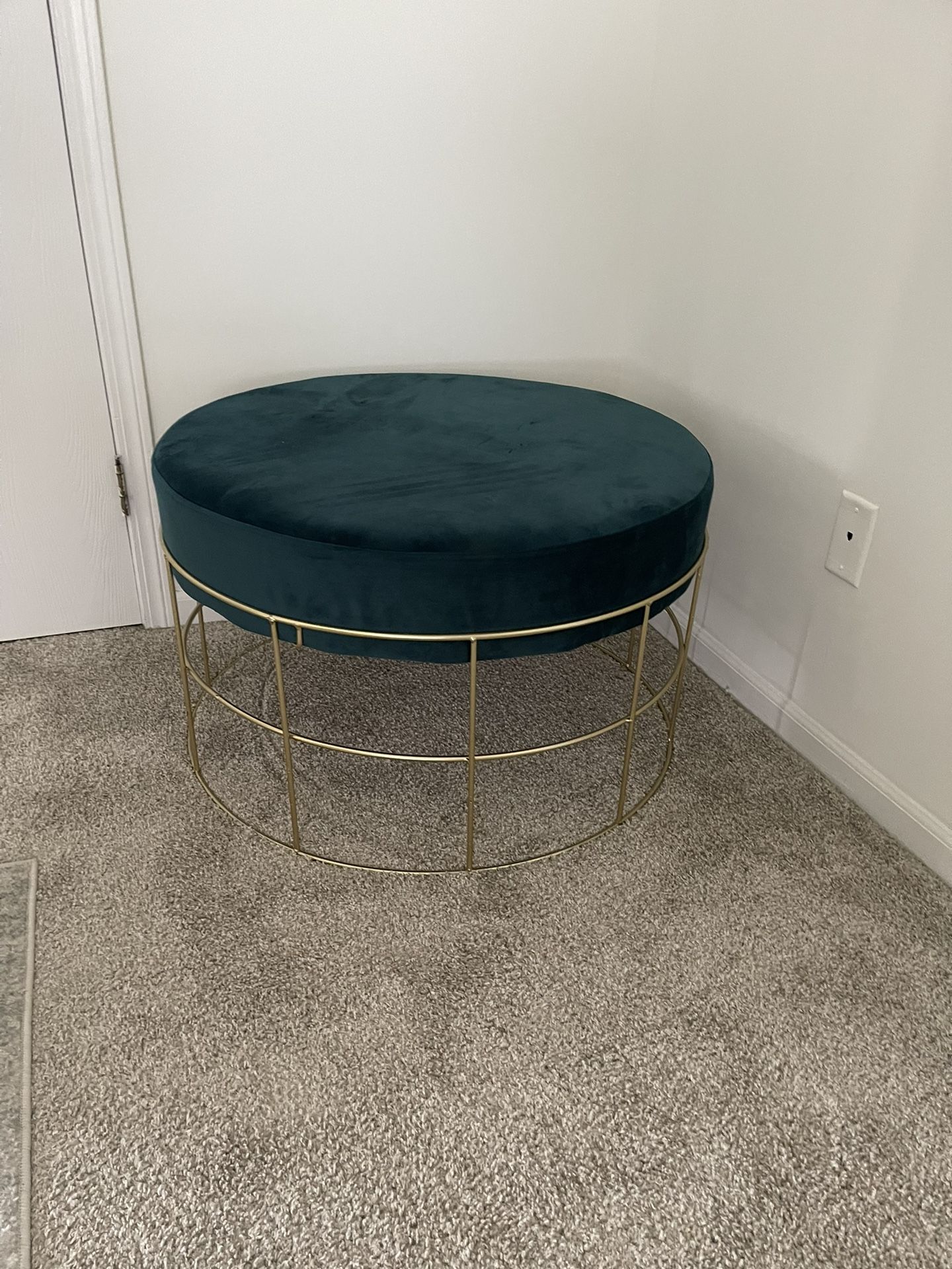 Velvet Teal ottoman