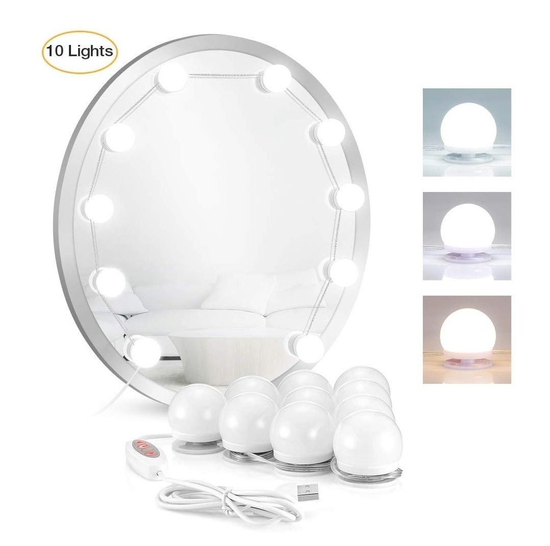 Led Vanity Mirror Lights, Makeup Lights Strip Kit with 10 Hollywood Style Bulbs