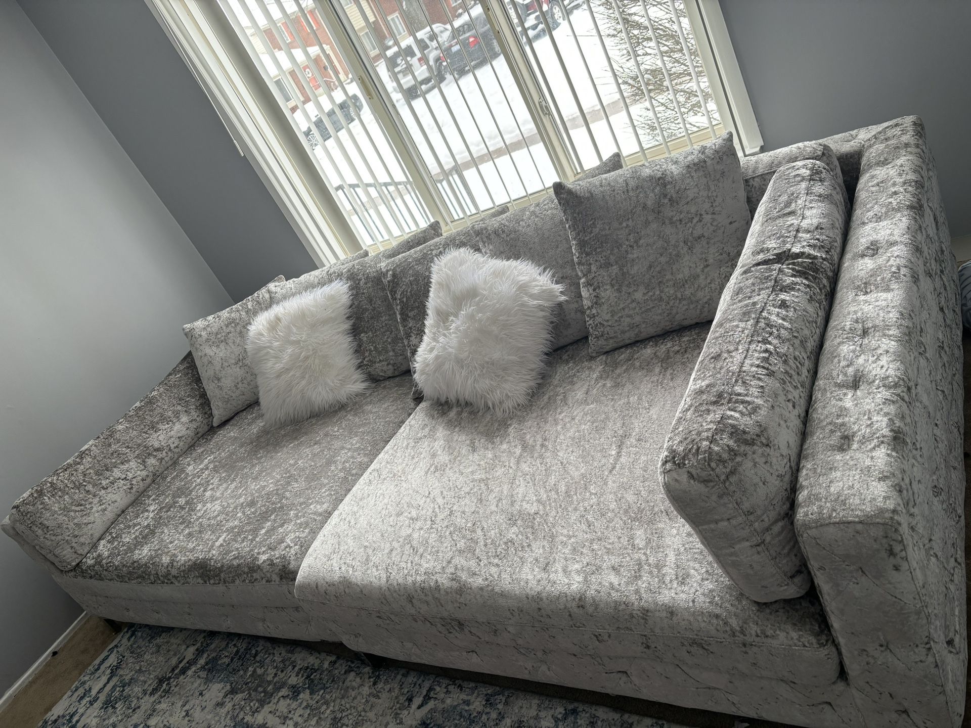 Beautiful Grey/Silver Couch