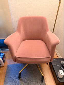 Pink Faux Suede Chair