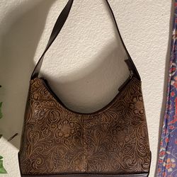 Brown Flower Shoulder Bag