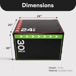 🥨BalanceFrom 3-in-1 Foam Plyometric Jump Box for Home Gym with Multiple Height Options – Versatile Plyo with Non-Slip Surface for Strength, HIIT, Ste