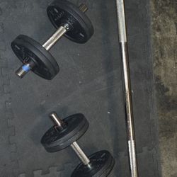 Iron Free Weight Set Adjustable 80lbs Total