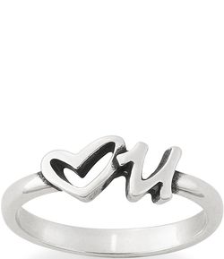 James Avery Heart Love U Ring sz 6