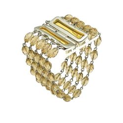 Vintage Givenchy Multi Row Citrine Glass Bracelet 1990s