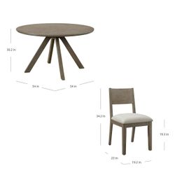 Gavin Lane 54" Round Dining Table and 4 Chairs