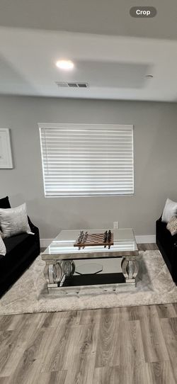 Elegant Amalia Glass Mirror Coffee Table