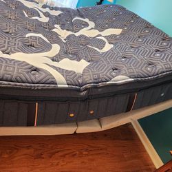 Queen Bed. Stearns & Foster 16Inch Euro Top Mattress Adjustable Base. Paid $3600 on April 2023.