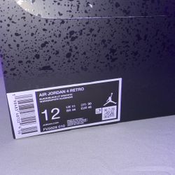 Air Jordan 4 Retro Size 12 Men’s Black Cats 